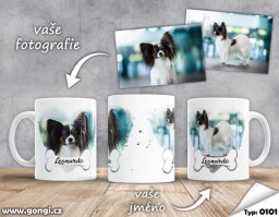 Hrnek 330 ml - 0101 - Srdce pes s kostičkou